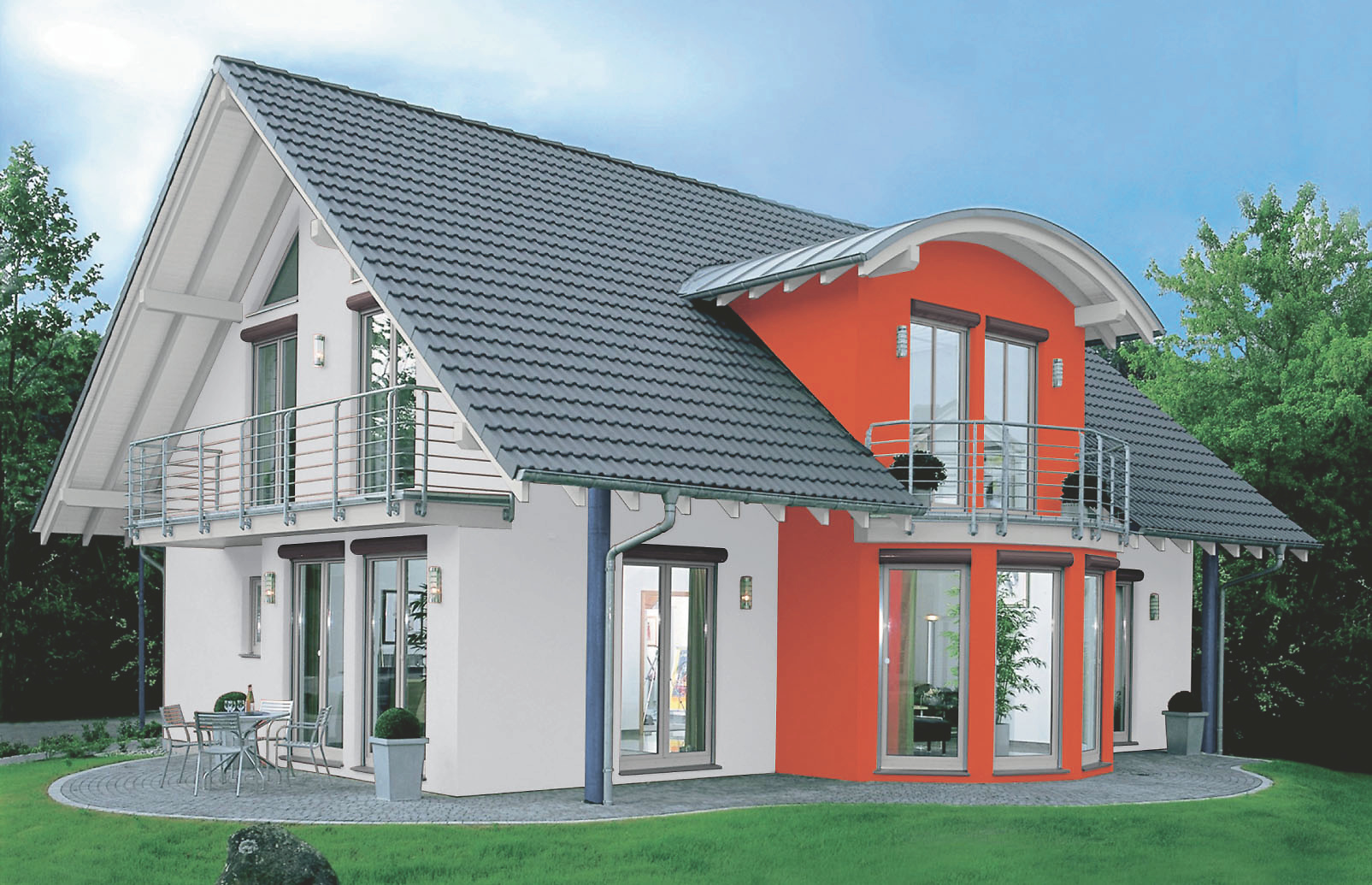 Ideen für die Farbgestaltung von Fassaden: Alpina Draußen wohnen