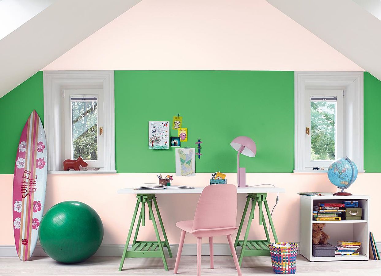 Transparente, abwaschbare Schutzfarbe für Kinderzimmer-Wände